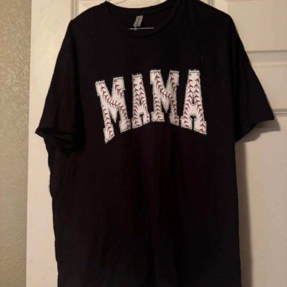 Mama Baseball black t-shirt XL
